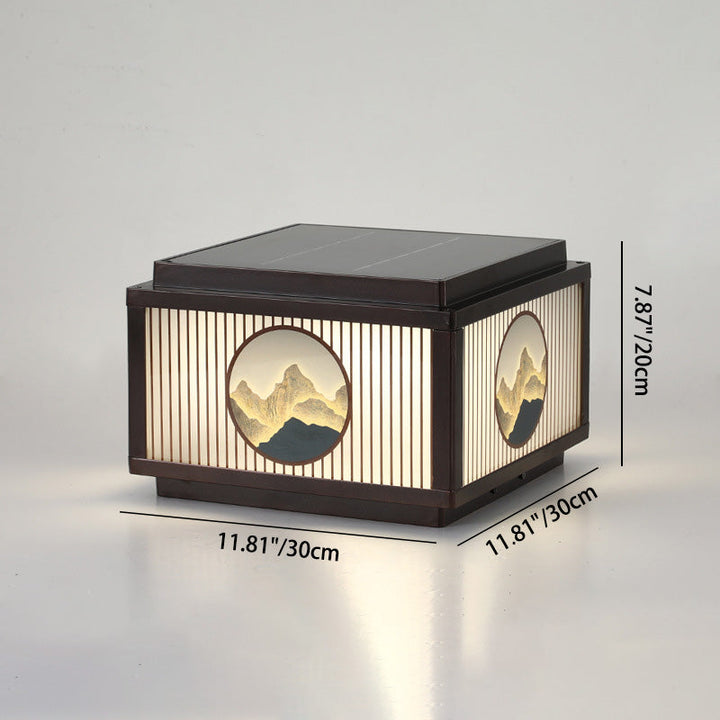Modern Minimalist Solar Waterproof Square Aluminum Glass LED Post Head Light For Garden | Bowlift