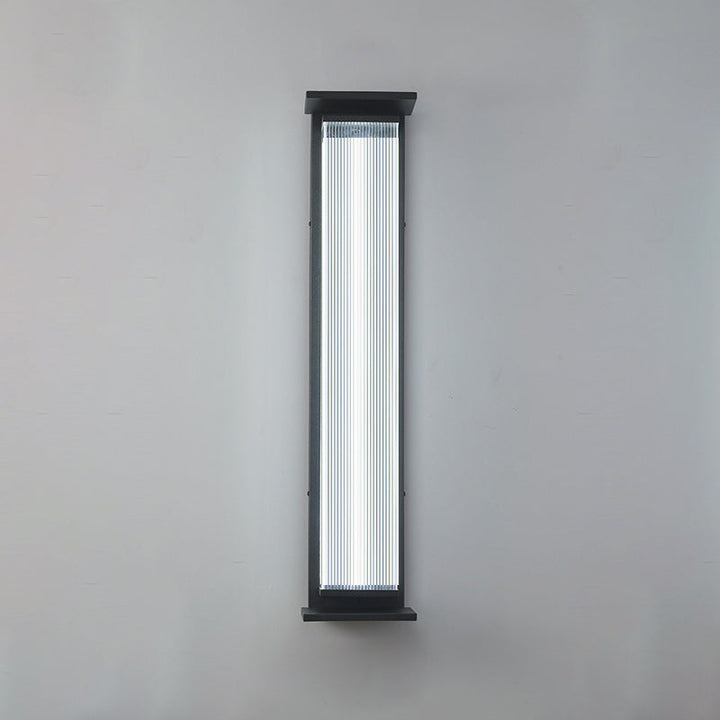 Modern Minimalist Waterproof Rectangular Stainless Steel Acrylic LED Wall Sconce Lamp For Outdoor Patio | Bowlift