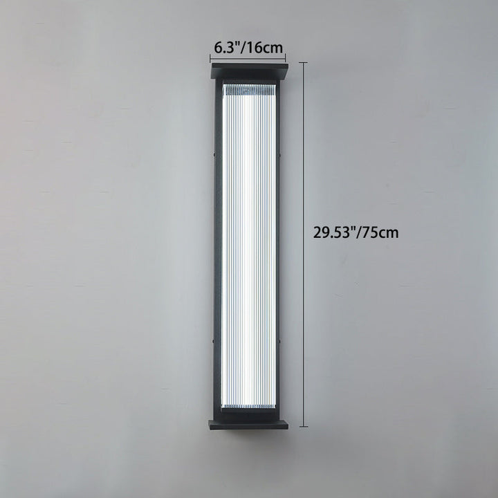 Modern Minimalist Waterproof Rectangular Stainless Steel Acrylic LED Wall Sconce Lamp For Outdoor Patio | Bowlift
