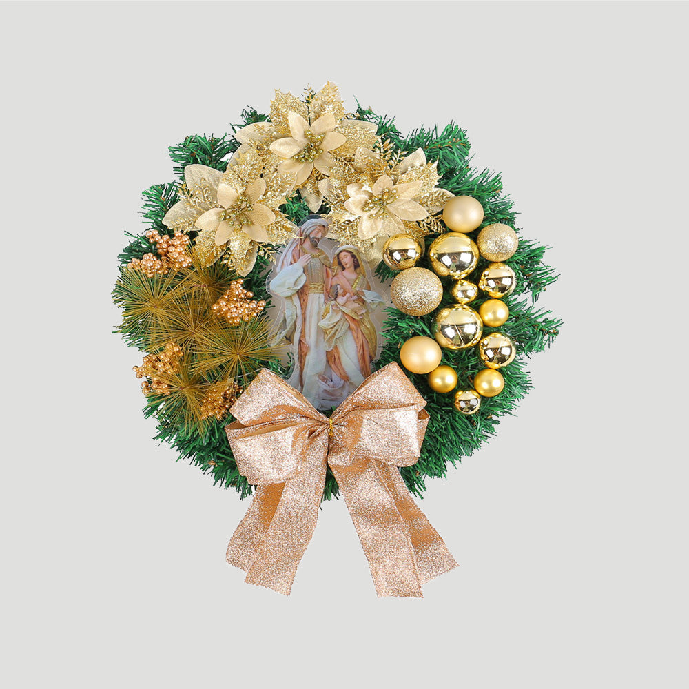 BowLift | Christmas Wreath with Nativity and LED Lights