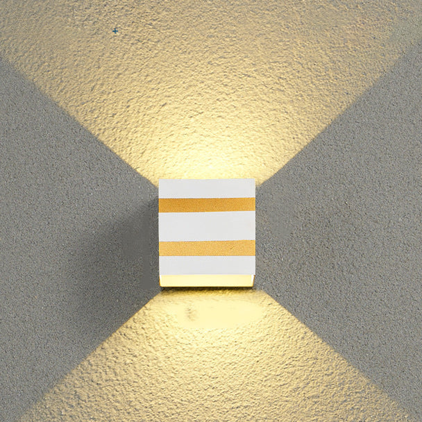 Outdoor Minimalist Square Cube Aluminum Waterproof LED Wall Sconce Lamp | Bowlift