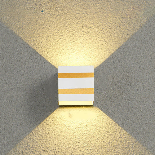 Outdoor Minimalist Square Cube Aluminum Waterproof LED Wall Sconce Lamp | Bowlift