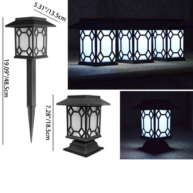 Traditional European Waterproof Solar ABS PC Plastic Rectangular LED Landscape Lighting For Garden | Bowlift