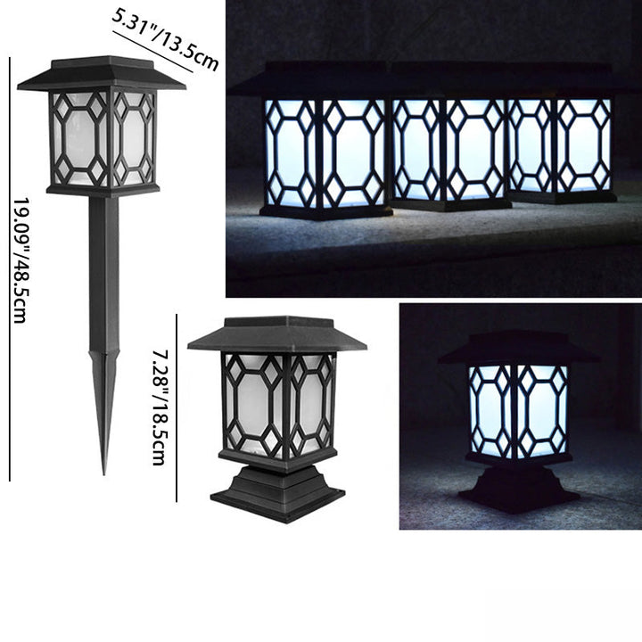 Traditional European Waterproof Solar ABS PC Plastic Rectangular LED Landscape Lighting For Garden | Bowlift