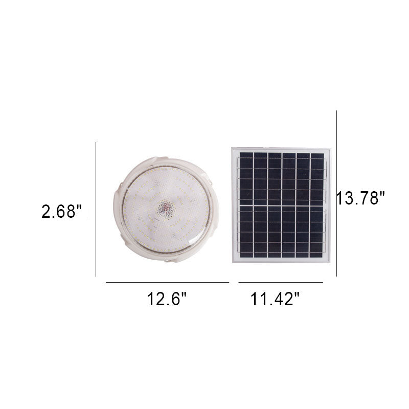 Modern Round Solar LED Remote Control Outdoor Indoor Flush Mount Lighting | Bowlift