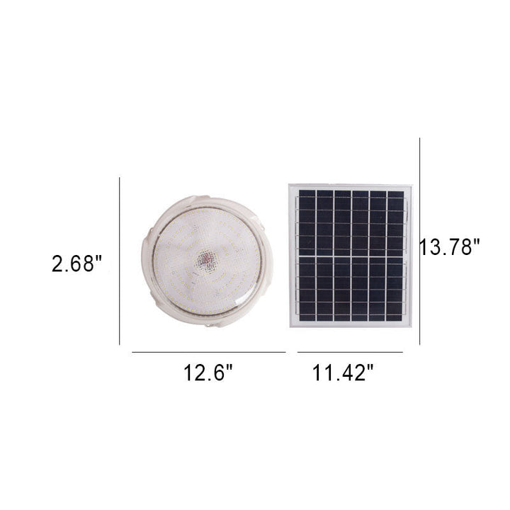 Modern Round Solar LED Remote Control Outdoor Indoor Flush Mount Lighting | Bowlift