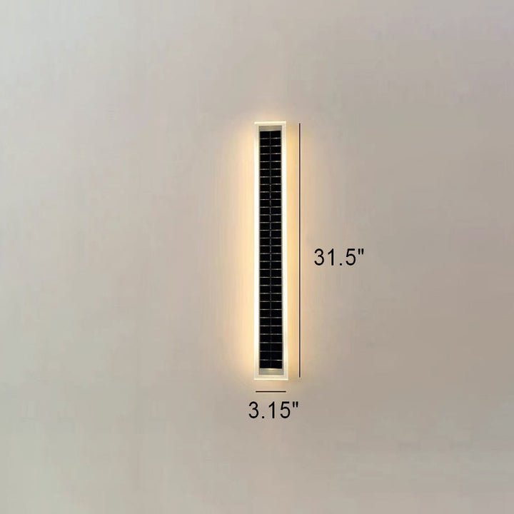 Minimalist Outdoor Solar Rectangular Strip Waterproof Patio LED Wall Sconce Lamp | Bowlift