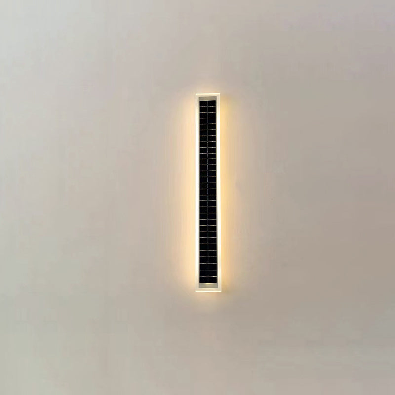 Minimalist Outdoor Solar Rectangular Strip Waterproof Patio LED Wall Sconce Lamp | Bowlift