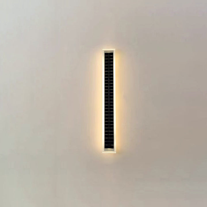 Minimalist Outdoor Solar Rectangular Strip Waterproof Patio LED Wall Sconce Lamp | Bowlift