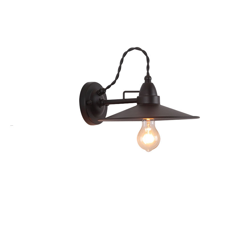 Contemporary Industrial Waterproof Metal Plate Bowl 1-Light Wall Sconce Lamp For Outdoor Patio | Bowlift
