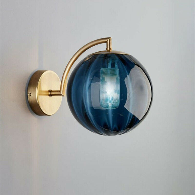 BowLift | Contemporary Scandinavian Round Ball Iron Glass 1-Light Wall Lamp for Living Room