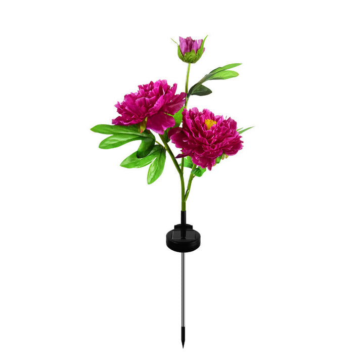 Contemporary Creative Solar Peony Flower LED Waterproof Lawn Landscape Insert Light For Outdoor Patio | Bowlift