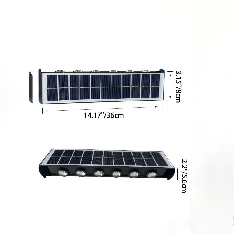 BowLift | Lumiora Modern Solar-LED Wall Lamp for Outdoors | Rectangular Design | IP56 Waterproof | Different Sizes & Light Intensities