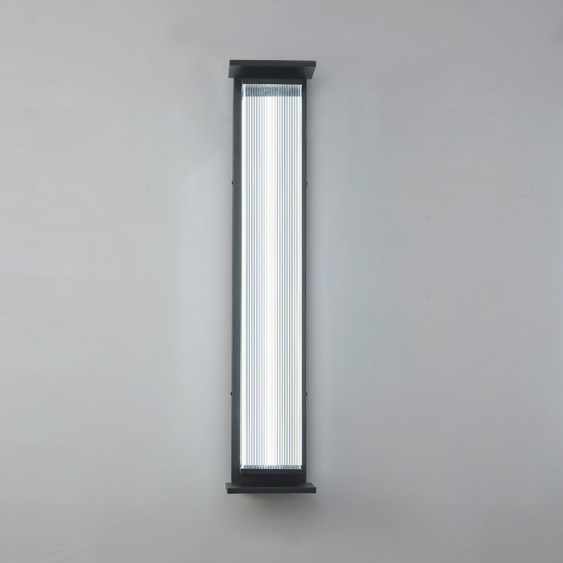 Modern Minimalist Waterproof Rectangular Stainless Steel Acrylic LED Wall Sconce Lamp For Outdoor Patio | Bowlift