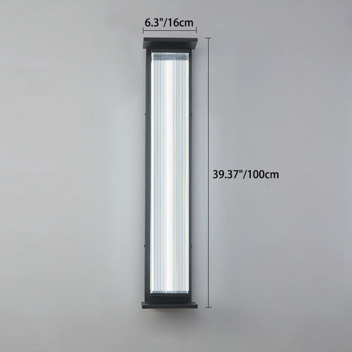 Modern Minimalist Waterproof Rectangular Stainless Steel Acrylic LED Wall Sconce Lamp For Outdoor Patio | Bowlift