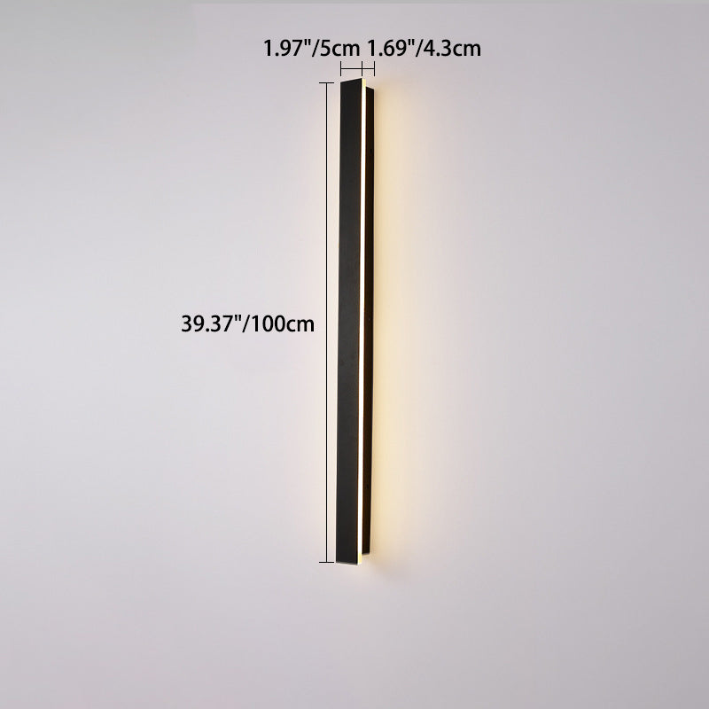 Modern Minimalist Long Rectangular Aluminum Acrylic LED Wall Sconce Lamp For Garden | Bowlift