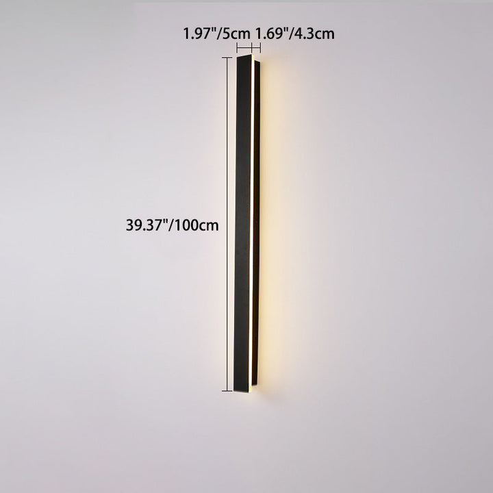 Modern Minimalist Long Rectangular Aluminum Acrylic LED Wall Sconce Lamp For Garden | Bowlift