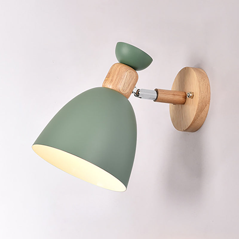 BowLift | Modern Minimalistic Round Horn Aluminum Wood 1-Light Wall Lamp for Bedroom