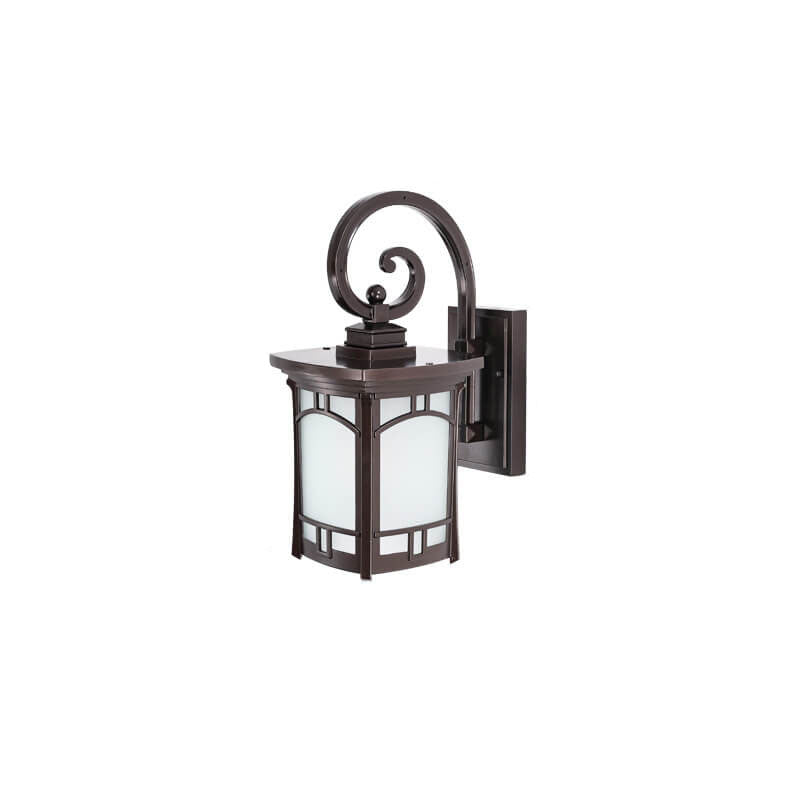 Modern Square Aluminum Glass Carved 1-Light Outdoor Waterproof Wall Sconce Lamp | Bowlift