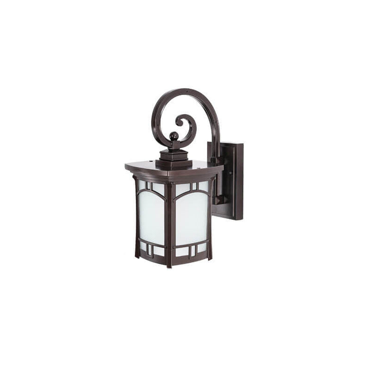Modern Square Aluminum Glass Carved 1-Light Outdoor Waterproof Wall Sconce Lamp | Bowlift