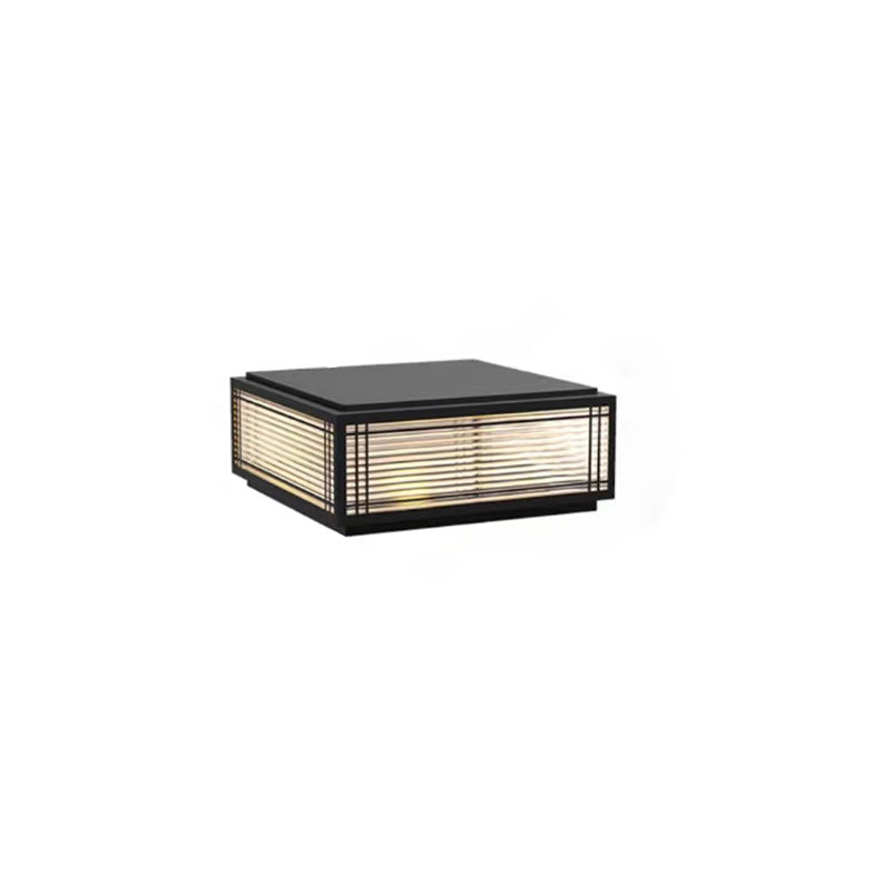 Traditional Chinese Square Aluminum Glass 1-Light Post Head Light For Garden | Bowlift