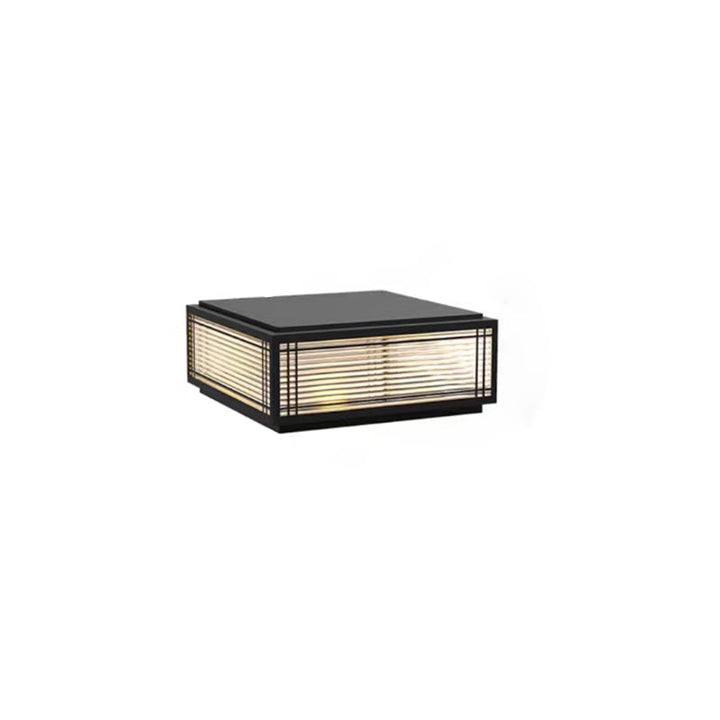 Traditional Chinese Square Aluminum Glass 1-Light Post Head Light For Garden | Bowlift