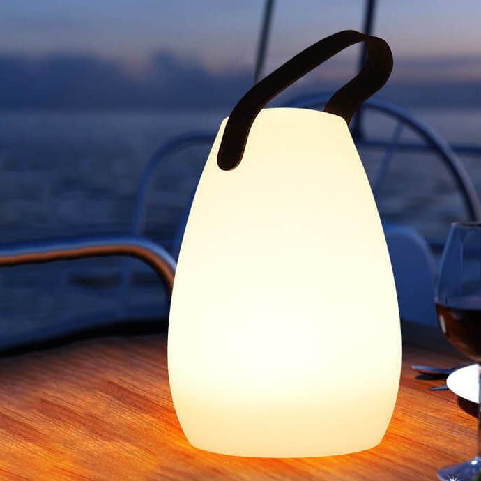 Modern Simplicity Plastic Round Square Hand LED Table Lamp For Outdoor Patio | Bowlift
