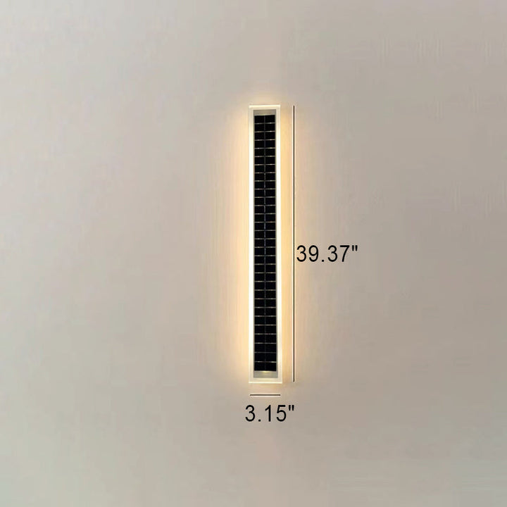 Minimalist Outdoor Solar Rectangular Strip Waterproof Patio LED Wall Sconce Lamp | Bowlift