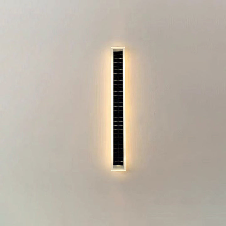 Minimalist Outdoor Solar Rectangular Strip Waterproof Patio LED Wall Sconce Lamp | Bowlift