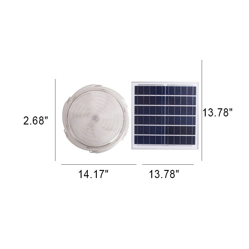 Modern Round Solar LED Remote Control Outdoor Indoor Flush Mount Lighting | Bowlift