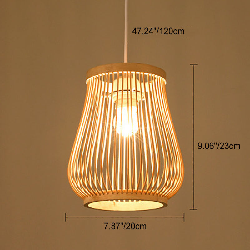 BowLift | Bambora Zen Pendant Light | Handwoven Bamboo Lantern | Japanese Design | Natural Elegance