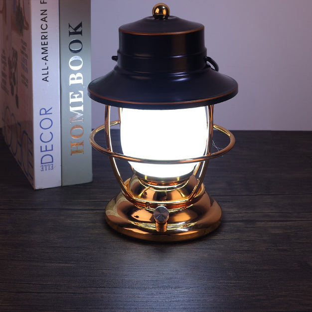Traditional Farmhouse Waterproof Rechargeable Iron Acrylic Cylinder LED Table Lamp For Entertainment Room | Bowlift