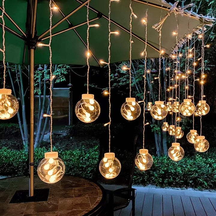 BowLift | LED Solar Star Moon Curtain Light  Christmas Outdoor Patio Decorative Camping String Lights