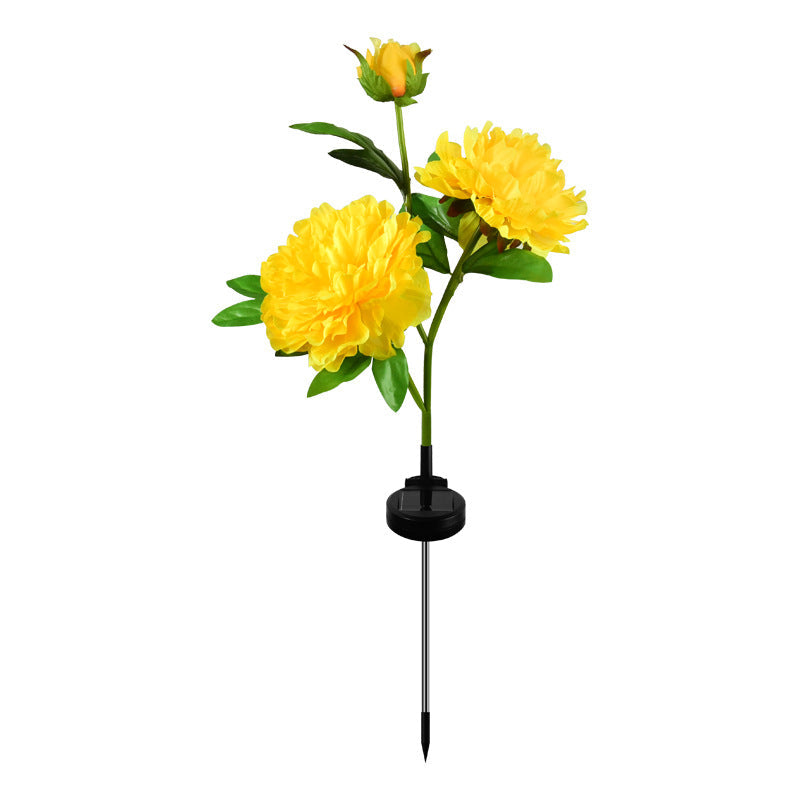 Contemporary Creative Solar Peony Flower LED Waterproof Lawn Landscape Insert Light For Outdoor Patio | Bowlift