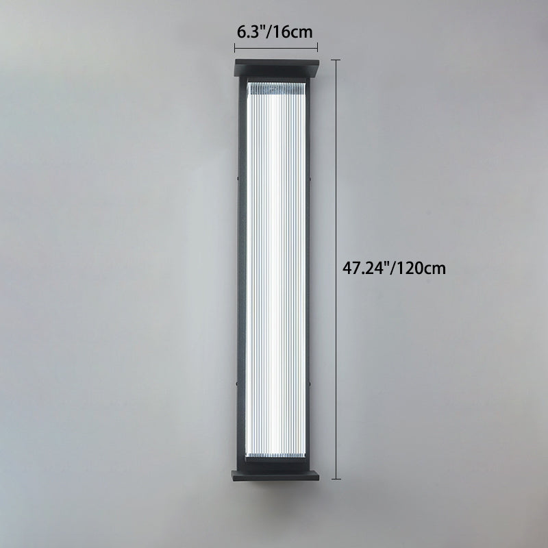 Modern Minimalist Waterproof Rectangular Stainless Steel Acrylic LED Wall Sconce Lamp For Outdoor Patio | Bowlift