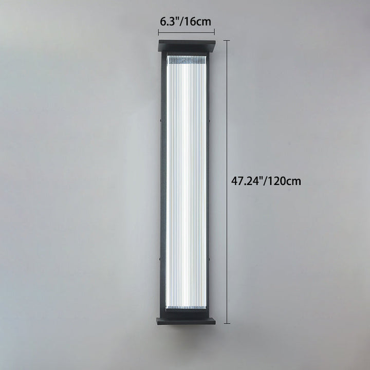 Modern Minimalist Waterproof Rectangular Stainless Steel Acrylic LED Wall Sconce Lamp For Outdoor Patio | Bowlift