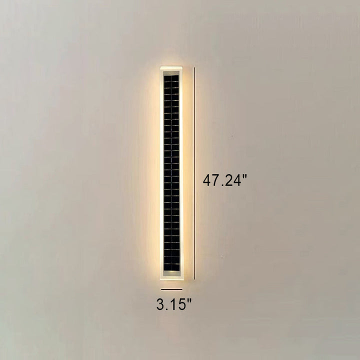 Minimalist Outdoor Solar Rectangular Strip Waterproof Patio LED Wall Sconce Lamp | Bowlift