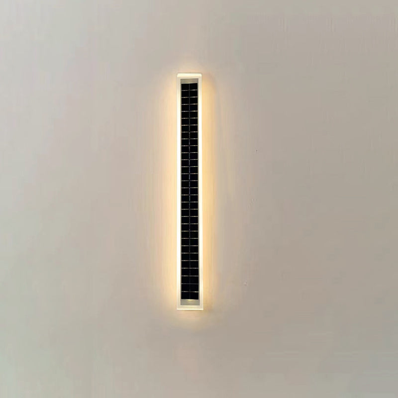 Minimalist Outdoor Solar Rectangular Strip Waterproof Patio LED Wall Sconce Lamp | Bowlift