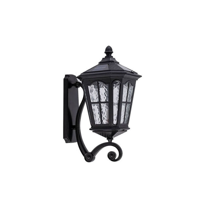 European Solar Outdoor Lantern Aluminum Glass Waterproof 1-Light Wall Sconce Lamp | Bowlift