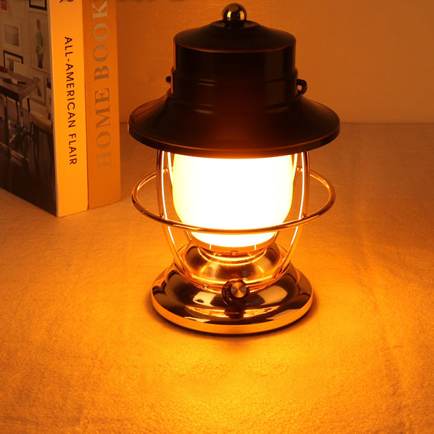 Traditional Farmhouse Waterproof Rechargeable Iron Acrylic Cylinder LED Table Lamp For Entertainment Room | Bowlift