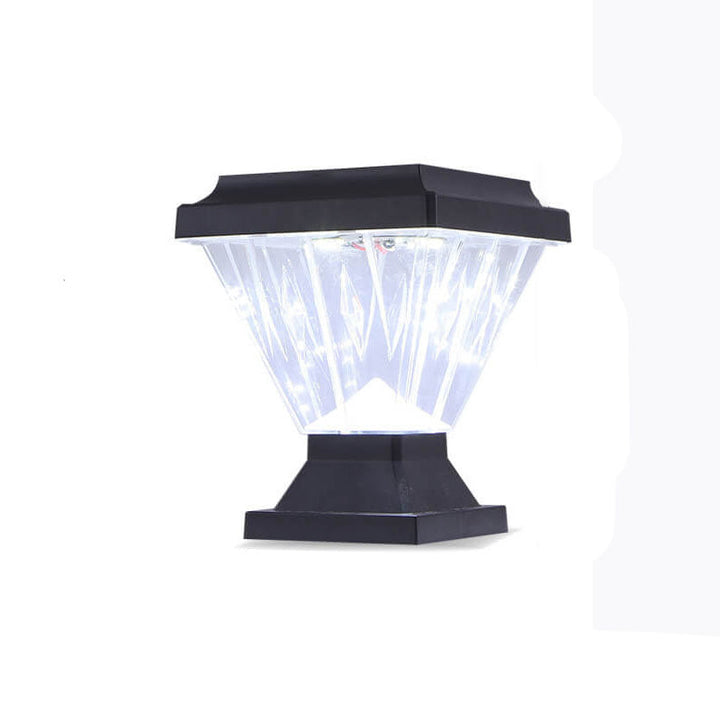 Modern Black Solar Die-Cast Aluminum Glass Outdoor Patio Waterproof Column Head Light | Bowlift