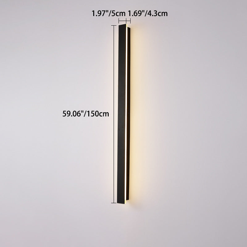 Modern Minimalist Long Rectangular Aluminum Acrylic LED Wall Sconce Lamp For Garden | Bowlift