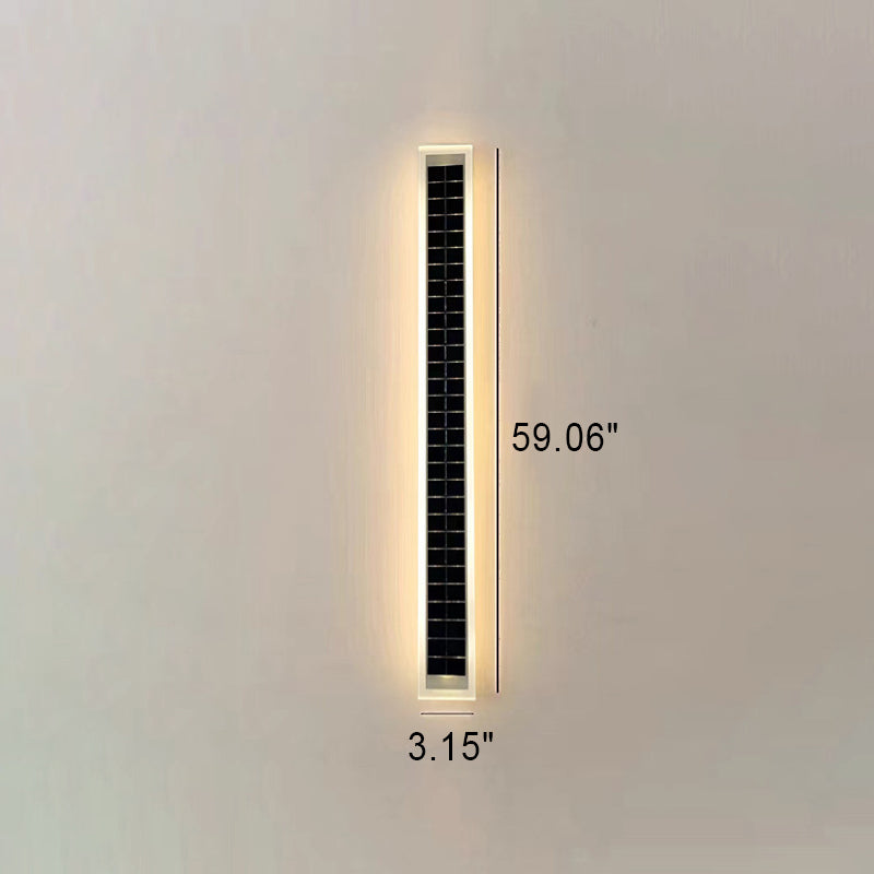 Minimalist Outdoor Solar Rectangular Strip Waterproof Patio LED Wall Sconce Lamp | Bowlift