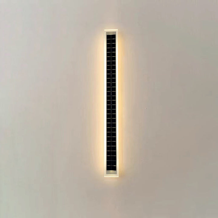 Minimalist Outdoor Solar Rectangular Strip Waterproof Patio LED Wall Sconce Lamp | Bowlift