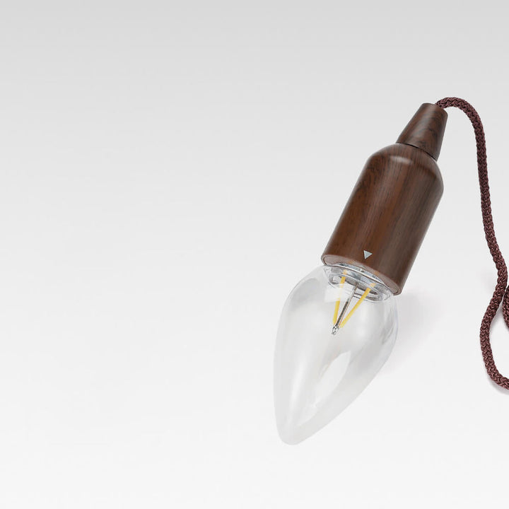 Retro Portable Waterproof Wood Round Cone Battery USB 1-Light Camping Outdoor Light | Bowlift