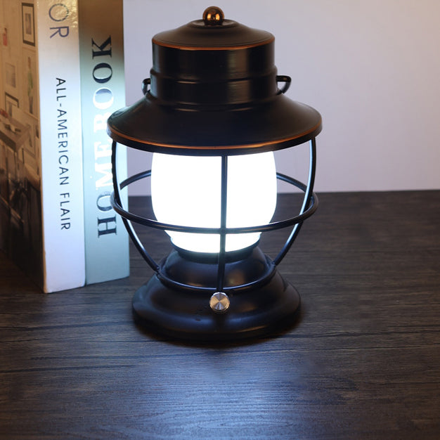 Traditional Farmhouse Waterproof Rechargeable Iron Acrylic Cylinder LED Table Lamp For Entertainment Room | Bowlift