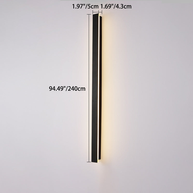 Modern Minimalist Long Rectangular Aluminum Acrylic LED Wall Sconce Lamp For Garden | Bowlift