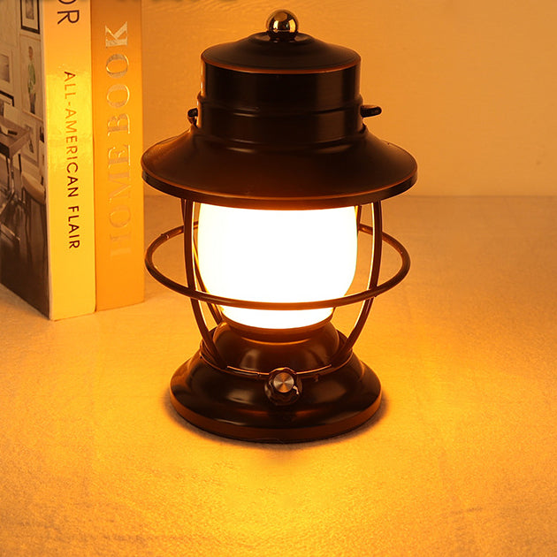 Traditional Farmhouse Waterproof Rechargeable Iron Acrylic Cylinder LED Table Lamp For Entertainment Room | Bowlift
