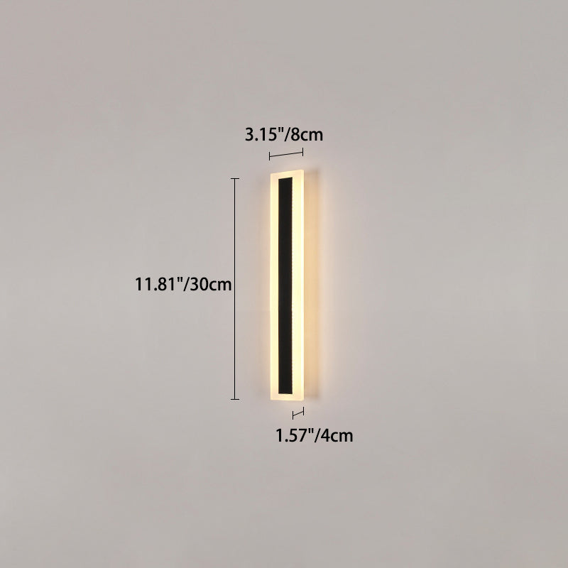 Modern Minimalist Long Rectangular Aluminum Acrylic LED Wall Sconce Lamp For Garden | Bowlift