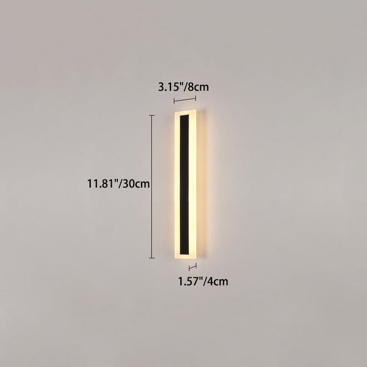 Modern Minimalist Long Rectangular Aluminum Acrylic LED Wall Sconce Lamp For Garden | Bowlift